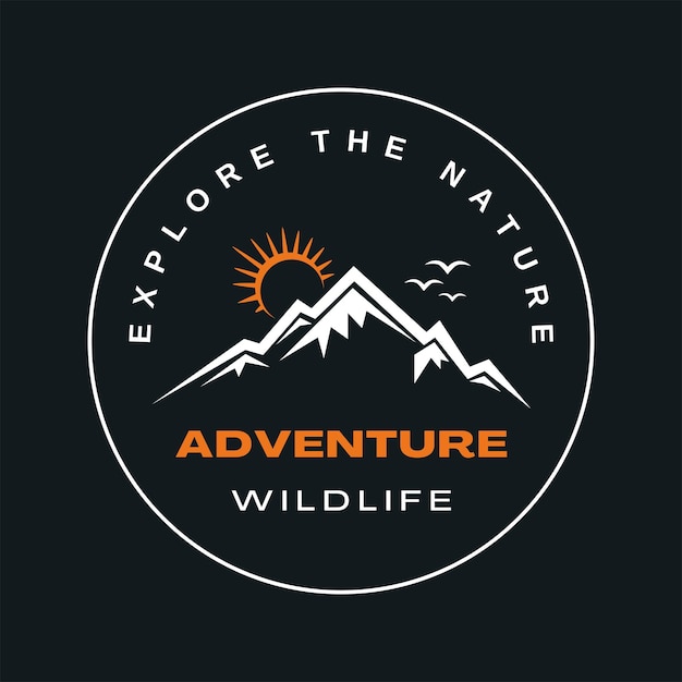 Explorez Le Logo De La Faune De L'aventure Nature. Logo Vectoriel Simple Dans Un Style Moderne.
