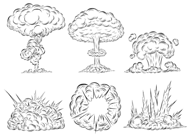 Explosion De Bombes Champignon Nuage à La Main