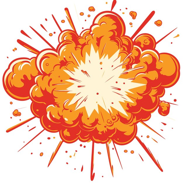 Explosion De Dessins Animés Vectoriels Sur Fond Blanc