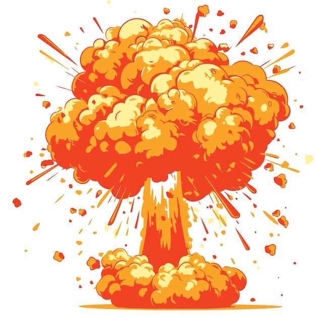 Explosion De Dessins Animés Vectoriels Sur Fond Blanc