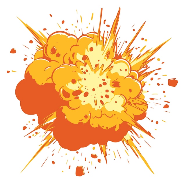 Explosion De Dessins Animés Vectoriels Sur Fond Blanc