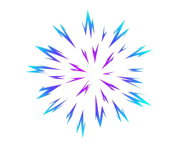 Explosion de gradient de bombe colorée Une grande explosion Une explosion de bande dessinée abstraite Flash de faisceau d'explosion Flash de lueur Anime Illustration graphique vectorielle