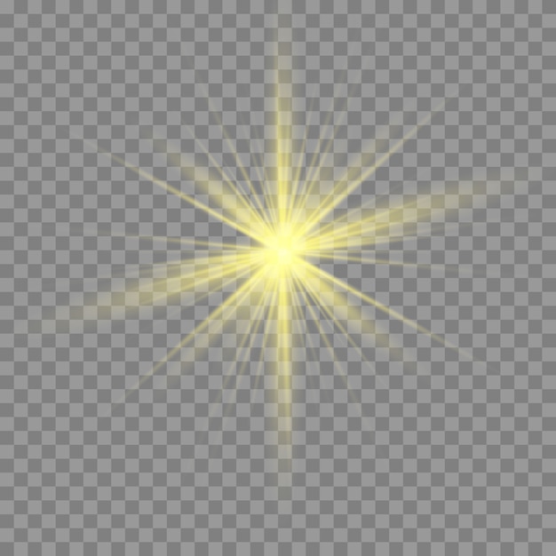 Explosion de lumière éclatante or ou blanche transparente.