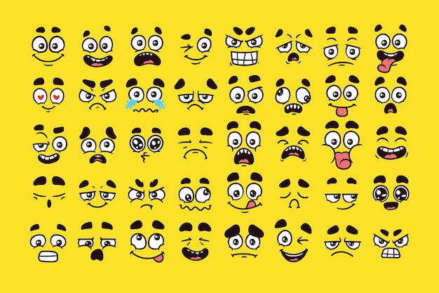 Expression du visage de dessin animé