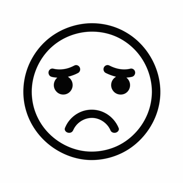 L'expression faciale de la ligne noire vectorielle libre est le message symbolique de l'icône