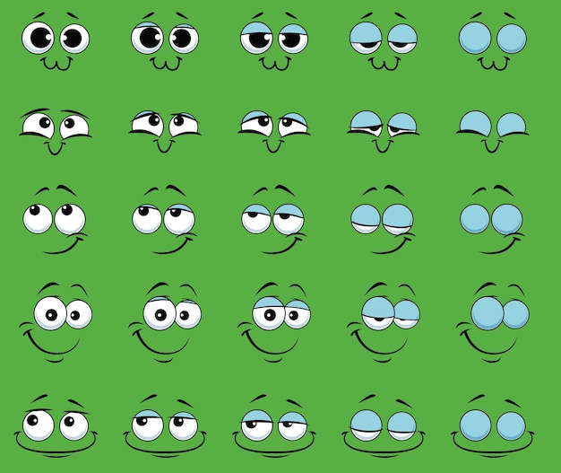 Vecteur expressions faciales vectorielles kawaii