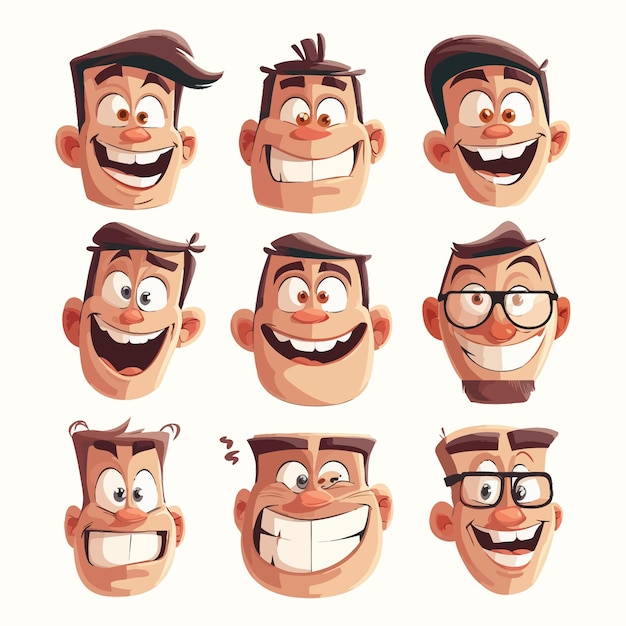 Vecteur les expressions faciales