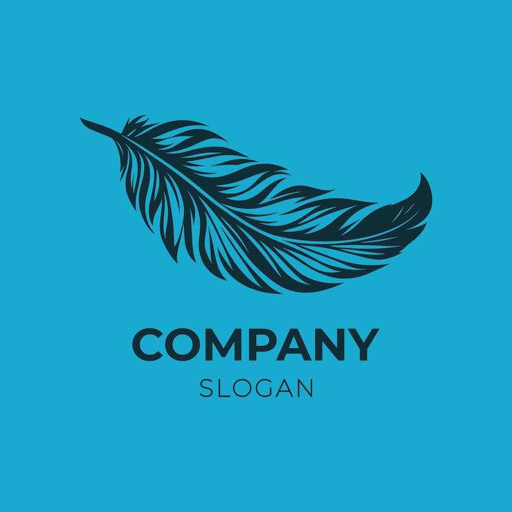 Vecteur exprimer le mouvement et la grâce dans le design du logo en plume