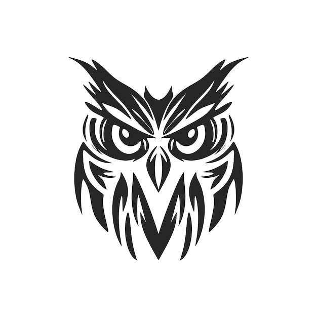 L'exquis logo hibou noir isolé