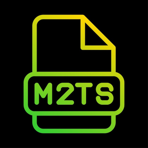 Extension de format de document de type icône de fichier M2ts avec une conception de gradient de contour