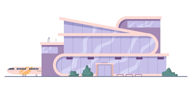 Exterior de la façade du bâtiment de l'aéroport