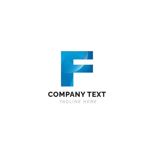 f lettre minimale bleue conception abstraite du logo unique entreprise mémorable