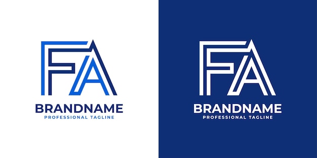 Vecteur fa line letter monogram logo adapté à toute entreprise avec les initiales fa ou af