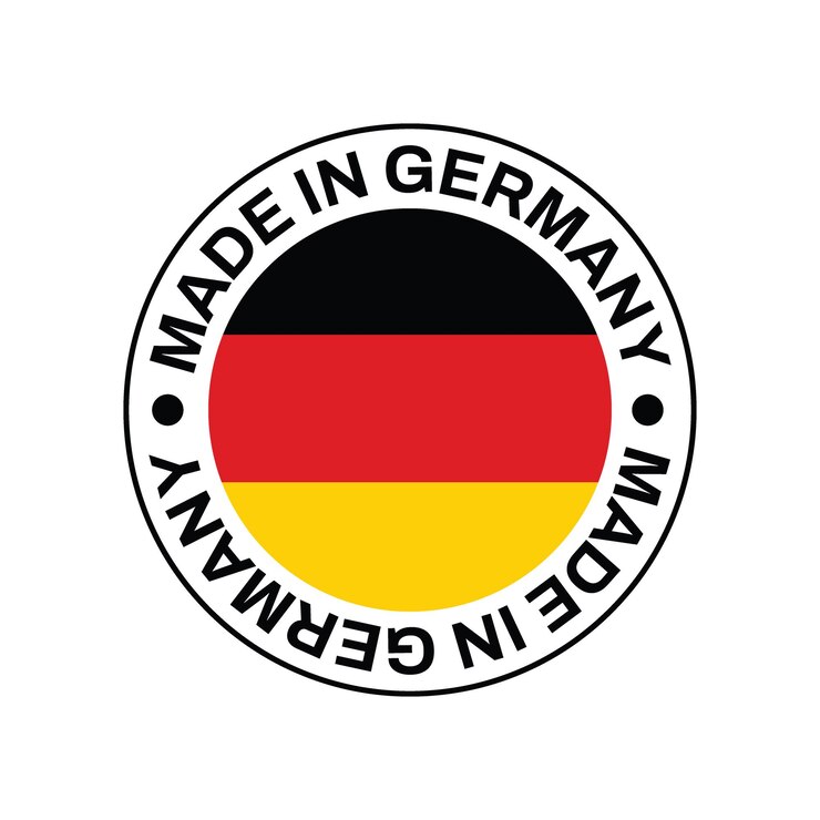 Vecteur fabriqué en allemagne timbre en cercle avec drapeau sur fond blanc illustration vectorielle