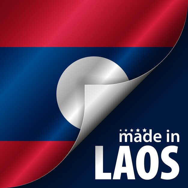 Fabriqué au Laos graphique et étiquette