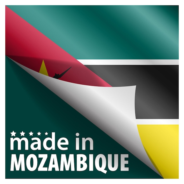 Vecteur fabriqué au mozambique graphique et étiquette