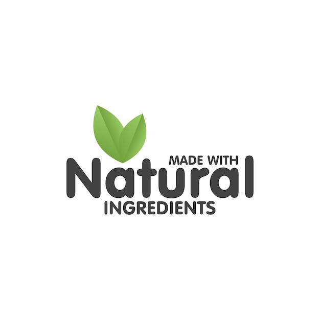 Vecteur fabriqué avec un autocollant d'étiquette verte écologique d'ingrédients naturels. illustration vectorielle.