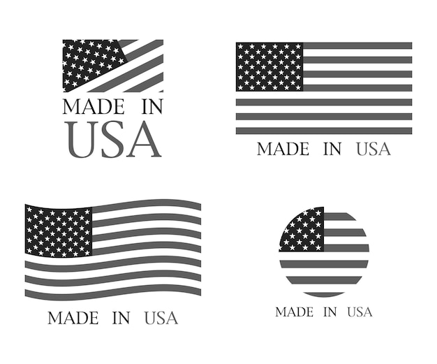 Fabriqué aux États-Unis ensemble de bannière sur un fond blanc