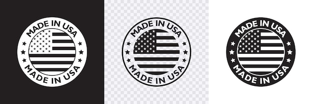 Vecteur fabriqué aux états-unis insigne avec éléments du drapeau des états-unis ensemble fabriqué dans le logo américain emblème du produit