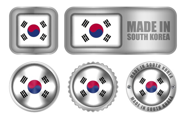 Fabriqué En Corée Du Sud Illustration De L'insigne Ou De L'autocollant