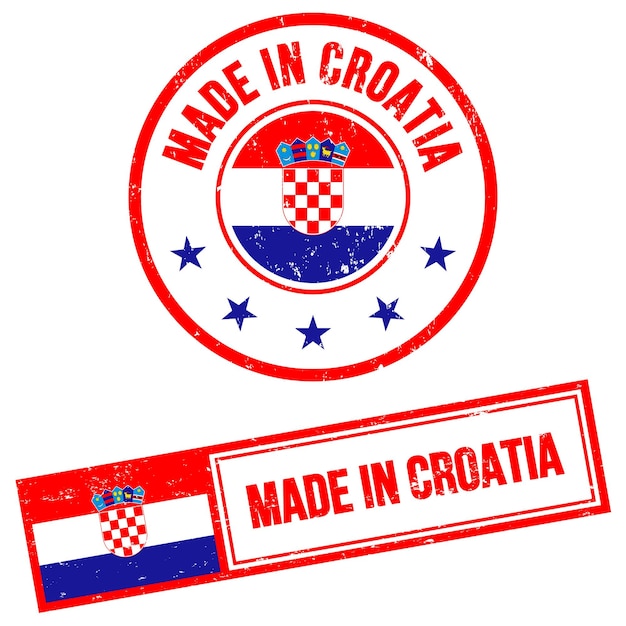 Fabriqué En Croatie Signage De Timbre Dans Le Style Grunge