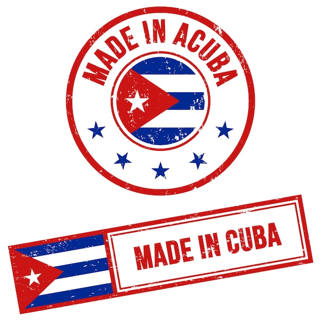 Fabriqué à Cuba Avec Un Panneau De Timbre Dans Le Style Grunge