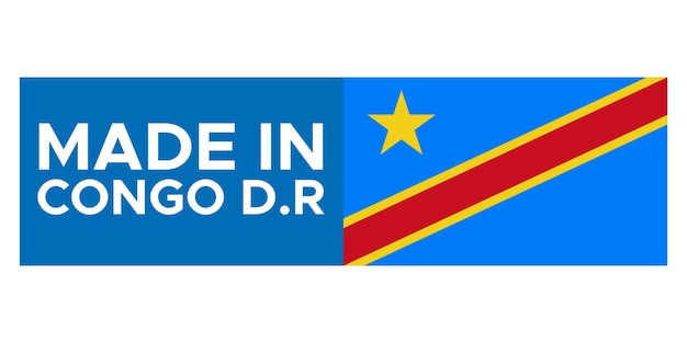 Vecteur fabriqué dans l'étiquette de timbre rdc