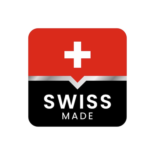 Fabriqué En Label Suisse. Pour La Conception De Logo, Sceau, étiquette, Badge, Autocollant. Illustration Vectorielle