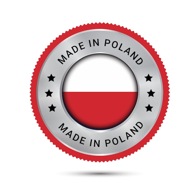 Fabriqué En Pologne étiquette Ronde Logo Moderne Fabriqué En Pologne