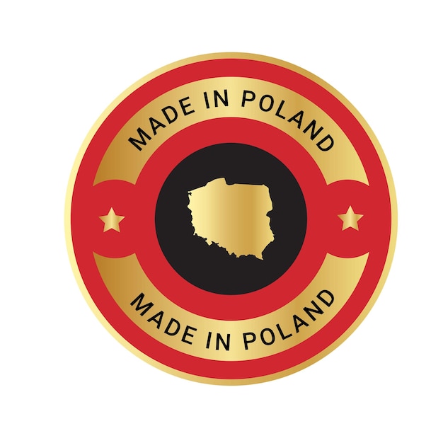 Fabriqué En Pologne étiquette Ronde Logo Moderne Fabriqué En Pologne