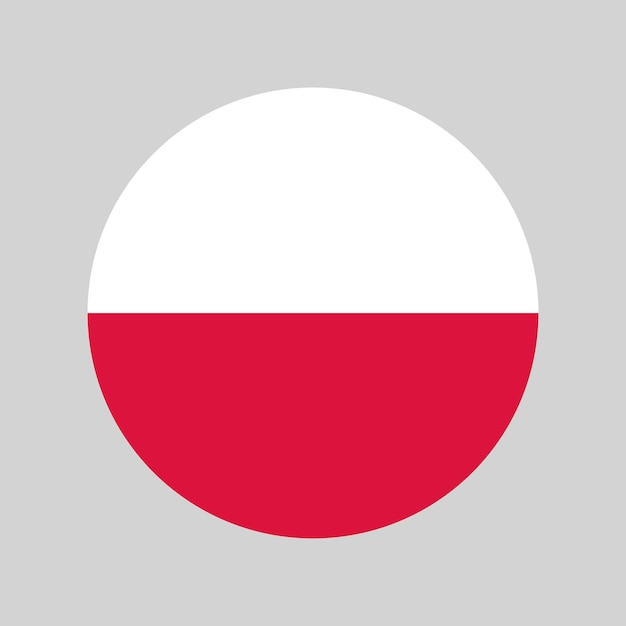 fabriqué en Pologne rond avec les couleurs du drapeau national polonais cercle icône vectorielle simple