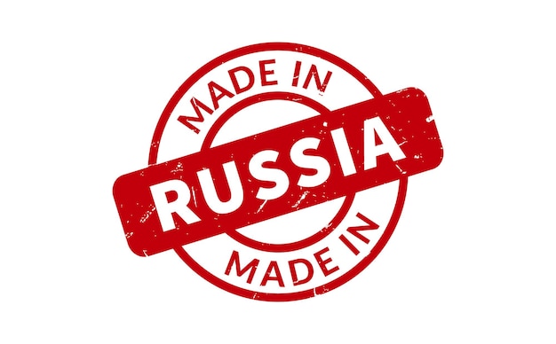 Fabriqué en Russie, tampon en caoutchouc