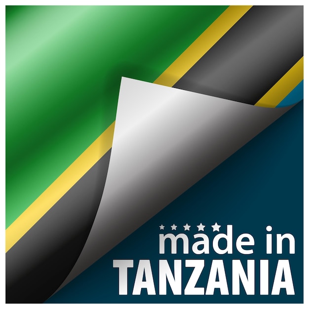 Vecteur fabriqué en tanzanie graphique et étiquette