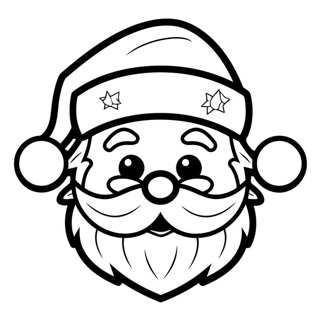 Vecteur face de noël du père noël avec chapeau et barbe conception d'illustration vectorielle