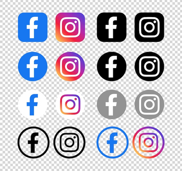 Facebook et Instagram Les icônes de l'application sont définies