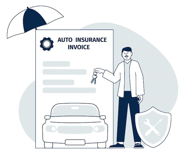 Facture D'assurance Automobile Concept D'accord De Réparation De Voiture