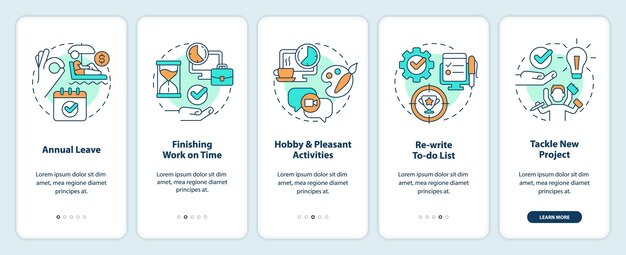 Faire face à l'écran de l'application mobile d'intégration de l'épuisement professionnel