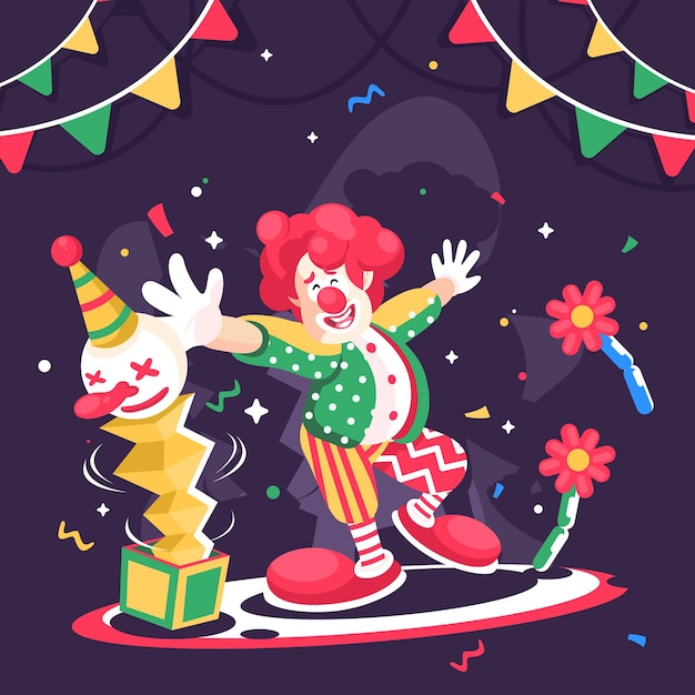 Faire La Fête Et Jouer Avec Un Clown Mignon