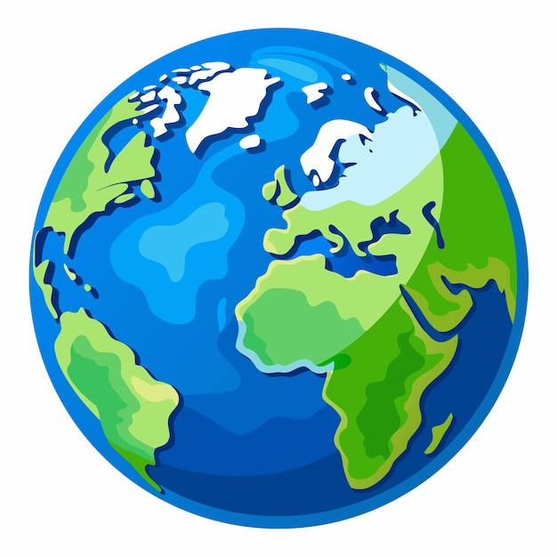 Faire un fond clair pour la terre avec la terre verte et la mer bleue centrée sur l'Europe