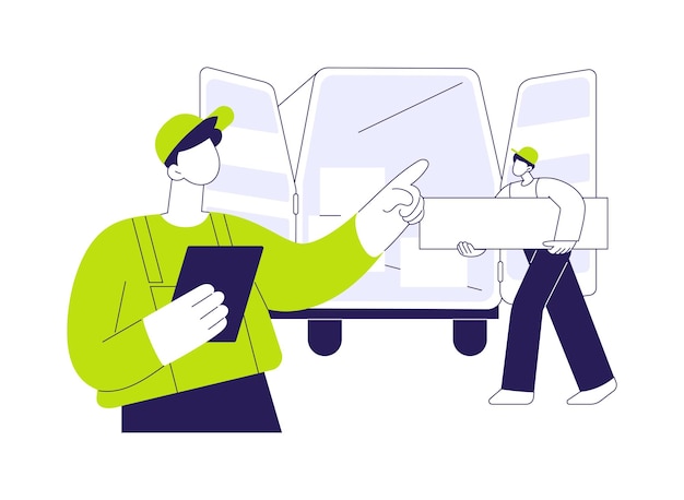 Faire l'inventaire concept abstrait illustration vectorielle des déménageurs de service complet faisant l'inventariat réel