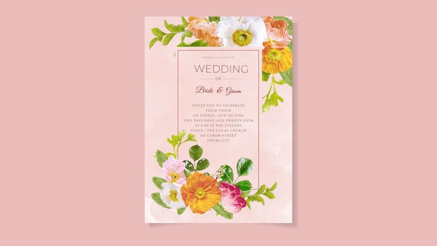 Faire-part De Mariage Rustique Invitation Florale Merci Rsvp Carte Moderne