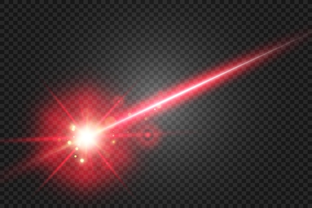 Vecteur faisceau laser abstrait transparent isolé sur fond noir illustration vectorielle
