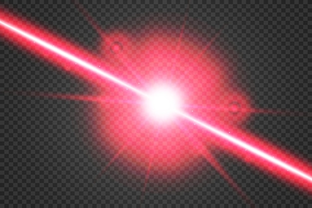 Vecteur faisceau laser abstrait transparent isolé sur fond noir illustration vectorielle
