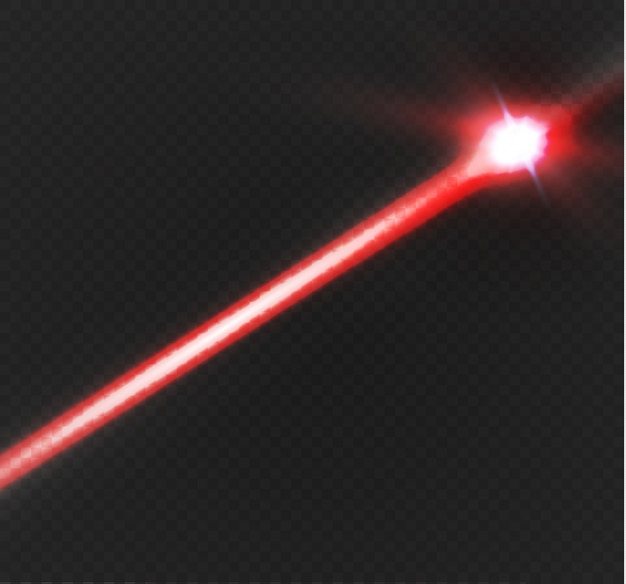 Vecteur faisceau laser rouge abstrait. transparent isolé sur fond noir.l'effet d'éclairage.floodlight directionnel.