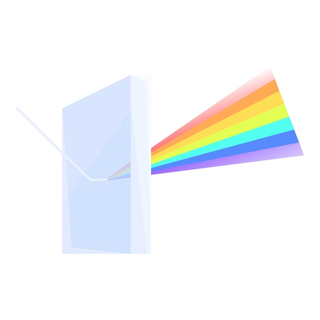 Un faisceau de lumière passant à travers un prisme triangulaire créant un spectre arc-en-ciel coloré