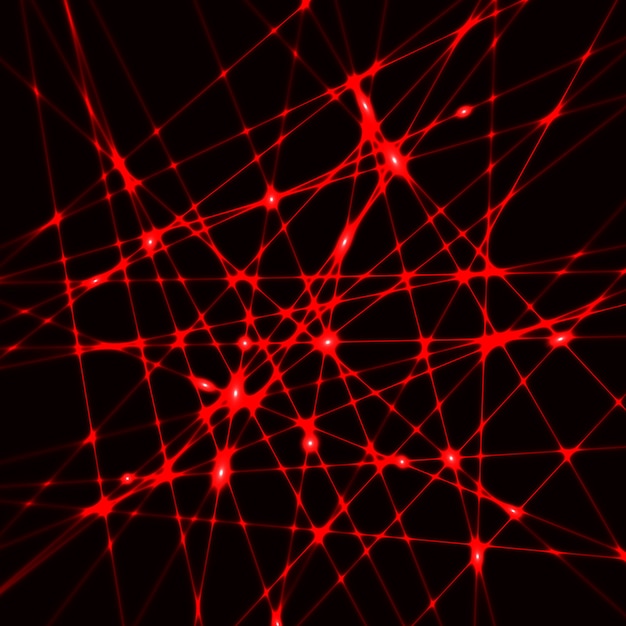 Faisceaux laser rouges. illustration.