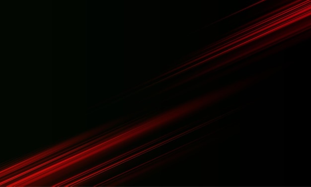 Des faisceaux laser rouges isolés sur un fond noir Effet lumineux abstrait Flash de lentille verte Horizontal