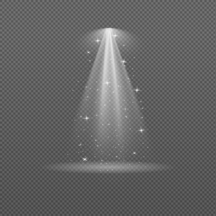 Vecteur fait blanc avec une étincelle brillante sur un fond transparent