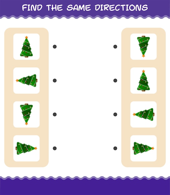 Faites Correspondre Les Mêmes Directions De L'arbre De Noël. Jeu De Correspondance. Jeu éducatif Pour Les Enfants Et Les Tout-petits De La Maternelle