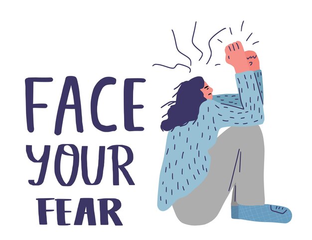 Faites face à votre peur jeune femme assise sur le sol